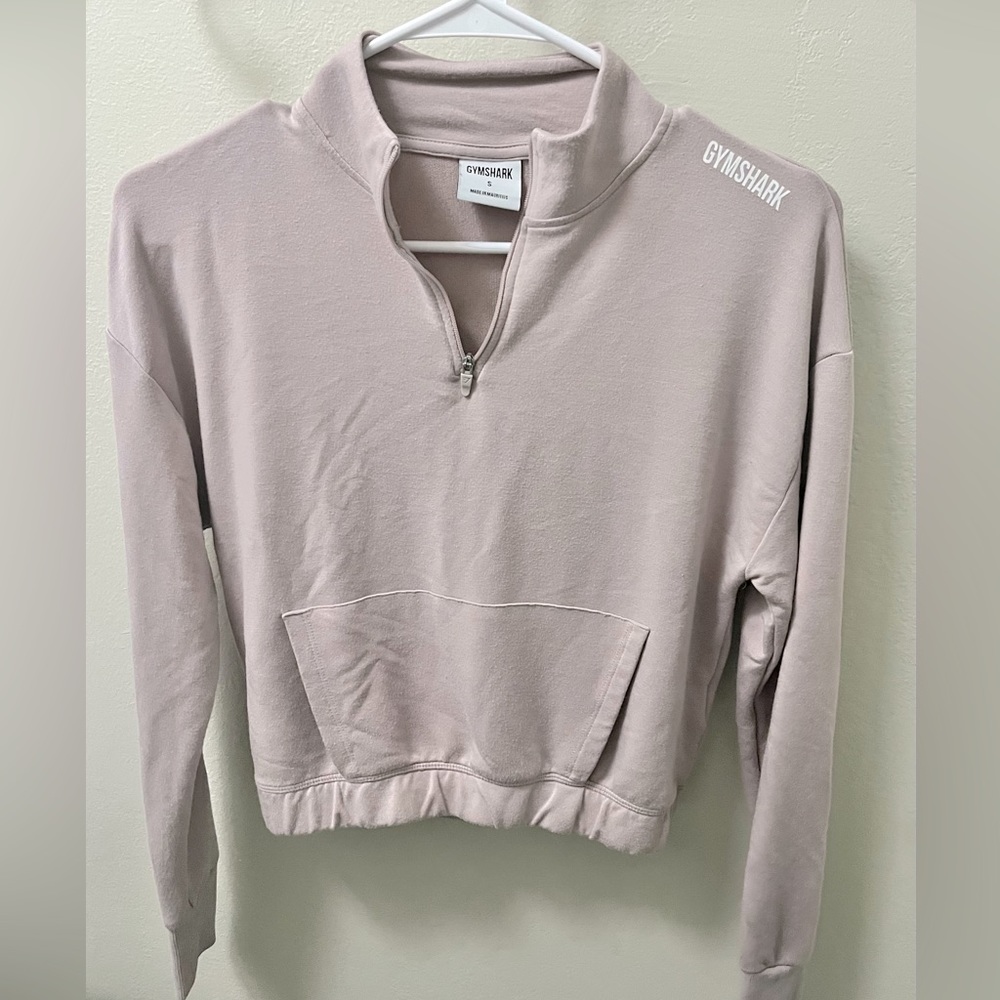 *⬇️📫* Gymshark Cropped Sweatshirt With Hoodie Style Pockets & Gathered Waist